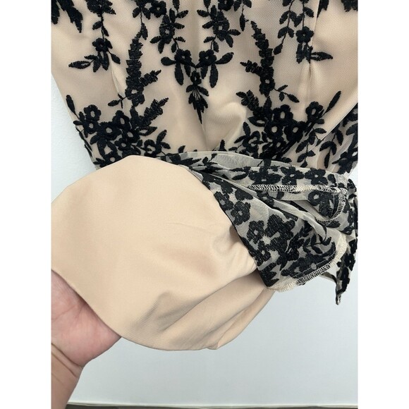 BARDOT Women’s Pencil Dress black / cream lace/ EMBROIDERED Size 8/M Zipper Back - Picture 15 of 15